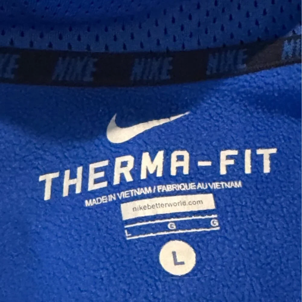 Nike Therma-Fit Royal Blue Fleece Track Jacket 1/4 Zip Golf Active Size Large